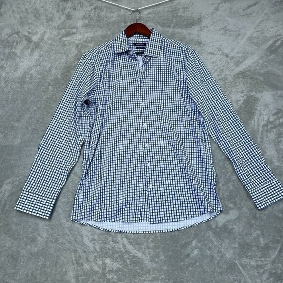 Nautica Mens Slim Fit Checkered Long Sleeve Button-Up Shirt Large a1002 - Picture 1 of 8